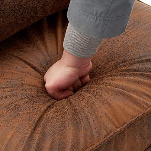 Bonnlo Microfiber Rustic Mid Century Modern Accent Chair, Soild Wood Padding - Image 3