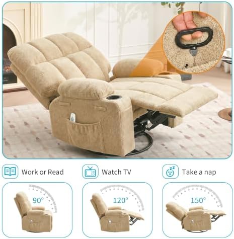 IDEALHOUSE Oversized Rocking Recliner Chair - Image 4