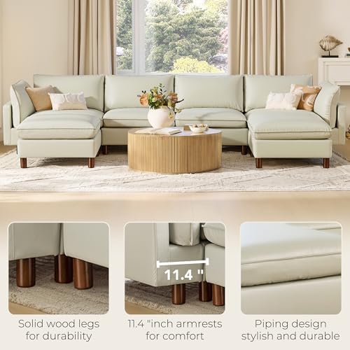 CHITA 118" Leather Super Large Sectional Couches - Image 6