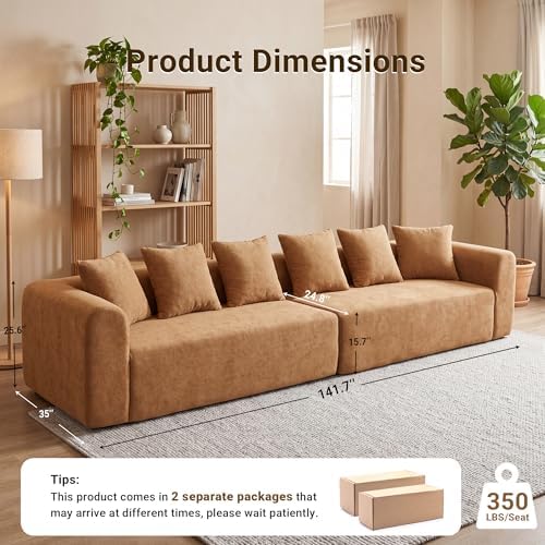 Claiks 142" Cloud Boneless Couch, Modular Sectional - Image 2
