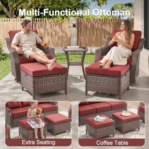 5 Pieces Luxury Patio Furniture Sets - Image 4