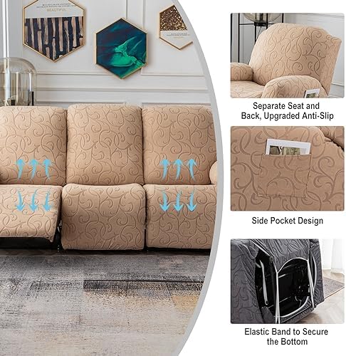 YUEANG Recliner Sofa Covers Sectional Couch Cover - Image 3