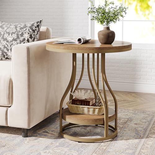 Round 2-Tier End Table, Small Side Table by Tribesigns