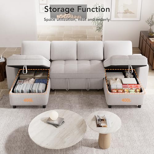 Vipbear 105" Sectional Sleeper Sofa Bed - Image 6