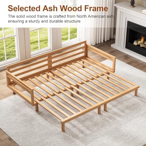 Sofa Bed, 84.65-inch, Pull Out Couch, Full Solid Wood Frame - Image 5