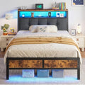 Homkdom Twin Bed Frame with Upholstered Headboard & Charging Station by ElevateYourHome%EF%BC%8CEnhanceEver
