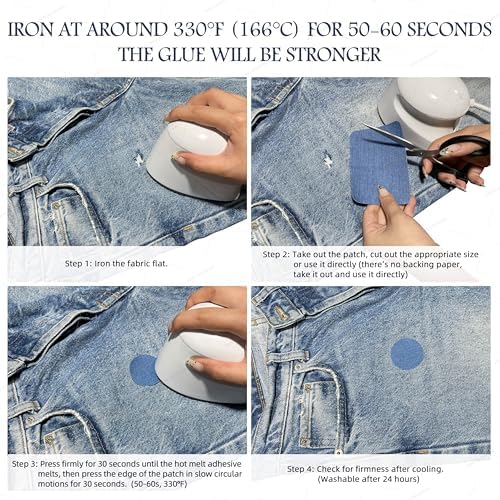 KING MOUNTAIN Iron-on Repair Patch 20 Pcs Pack, Denim Patches - Image 5