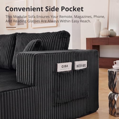 Skepphlay 132" U Shaped Couch, Boneless Sectional Couches - Image 4
