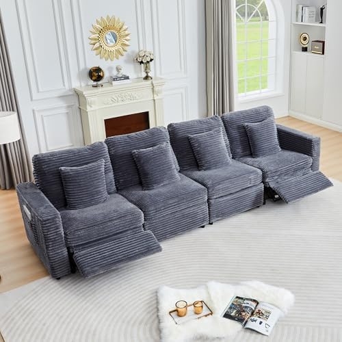 ORRD Oversized Corner Modular Sectional Sofa, L Shape Plush Corduroy Fluffy - Image 6