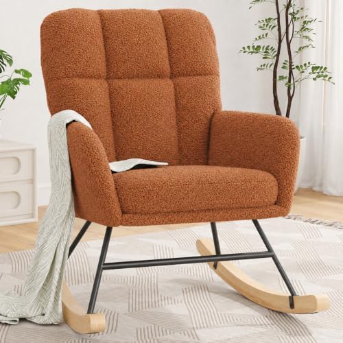 Nursery Rocking Chair Teddy, Upholstered Glider Rocker by AYEASY