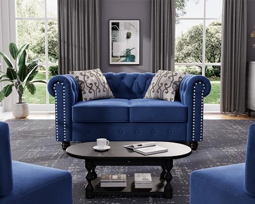 Morden Fort Classic Chesterfield Loveseat Set 60'', Tufted Loveseat Sofa Set by MordenFortFurniture