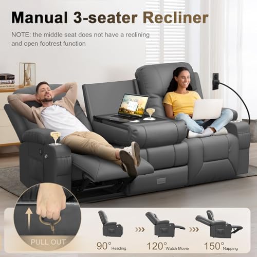 YONISEE 3 Seat Recliner Sofa - Image 5