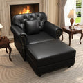 41.3'' Faux Leather Chesterfield Sofa & Ottoman Set by SmartEdge