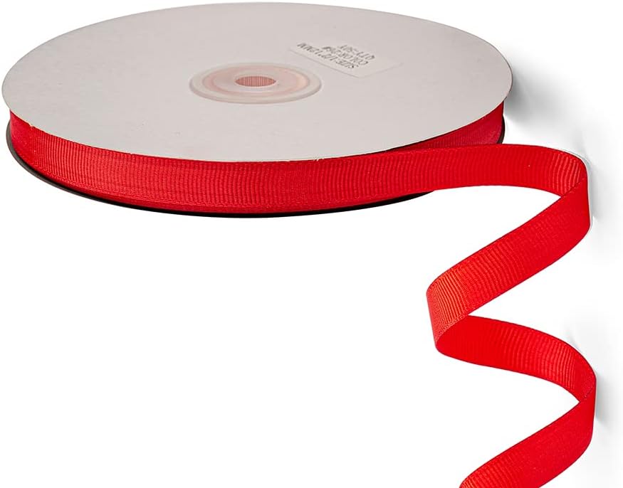 LIUYAXI 3/8" X 50 Yards Solid Red Grosgrain Ribbon, Perfect for Crafts, Wedding Decor, DIY Hair Accessories, Sewing, Gift Package Wrapping and More