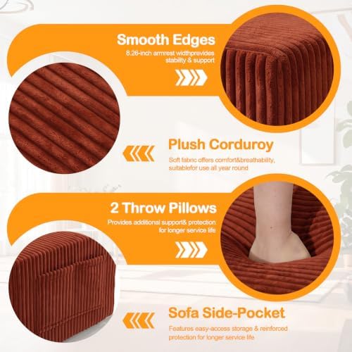 Erament Convertible Sofa Bed, Loveseat Folding Floor Futon Sleeper Sofa Couch - Image 7