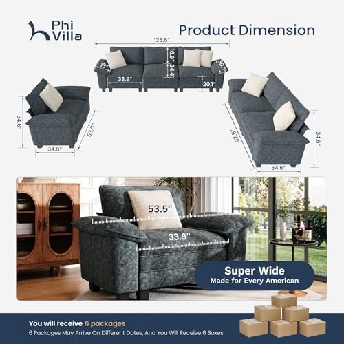PHI VILLA 3-Piece Modular Sofa Set - Image 3