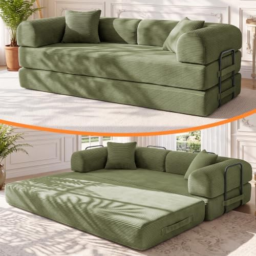 79" Memory Foam Sofa Bed, Convertible Futon Boneless Couch by KSTNLUXQ
