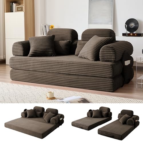 78.8" Futon Sofa Bed with High Back, Boneless Couches by NNQComfyHome