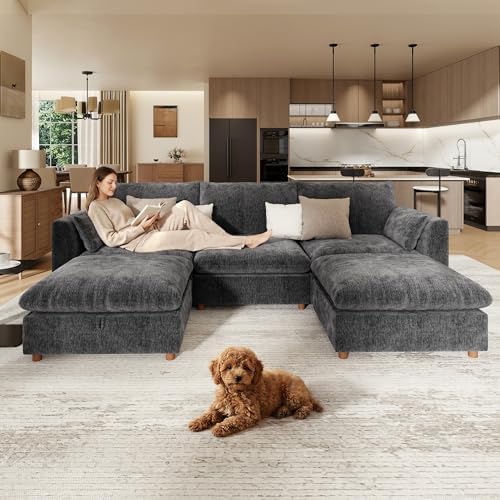 WorthFurni Oversized Modular Sectional Sofa, Comfty 5 Seat Modular Sofa - Image 6