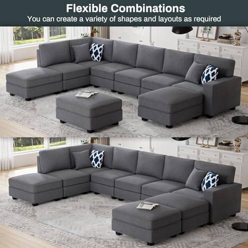 Legend Vansen Oversized Modular Sectional Sofa, U/L‑Shaped Reversible Couch - Image 5