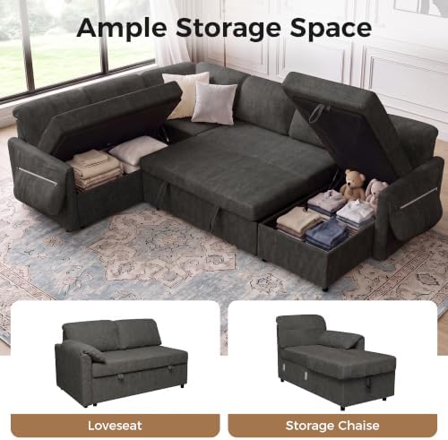Tbfit 107" Pull Out Sofa, Sleeper Sofa Bed - Image 5