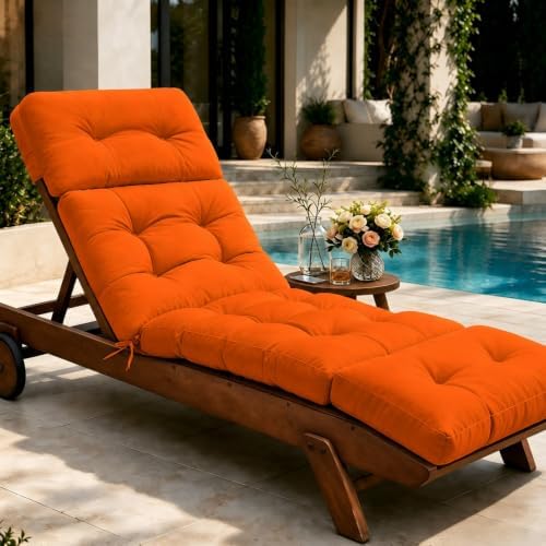 Outdoor Chaise Lounge Chair Cushions Waterproof 74.4 x 22 x 4.7 In by Tycdiose