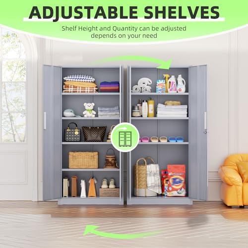 INTERGREAT Metal Storage Cabinet, Tall Metal Cabinet - Image 6