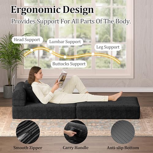 Futon Sofa Bed Modular Loveseat Sleeper Folding Pull Out Couch - Image 5