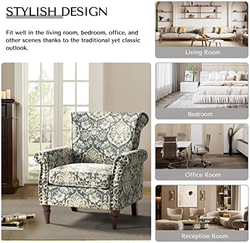 HULALA HOME Traditional Floral Accent Chair - Image 6