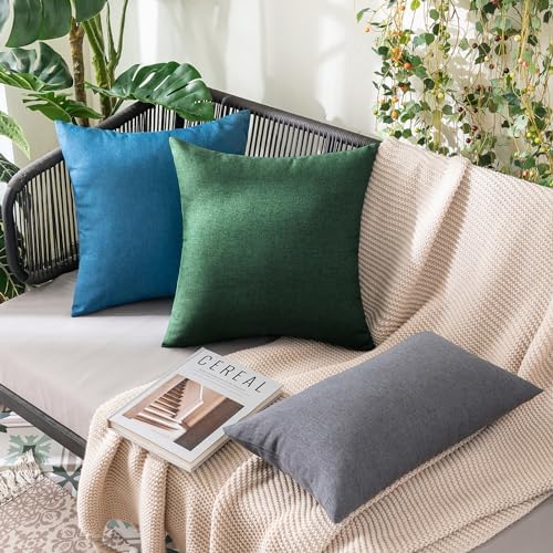 MIULEE Decorative Outdoor Pillow Covers Christmas 18x18 Emerald Green - Image 4