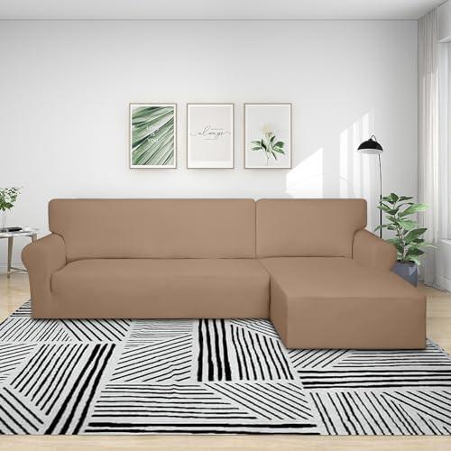 PureFit Stretch Sectional Couch Covers 2 pcs Non Slip L Shape Sofa Cover - Image 2