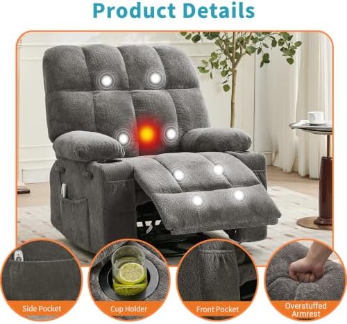 IDEALHOUSE Oversized Rocking Recliner Chair - Image 5