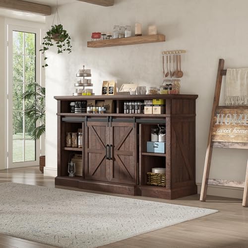 AMERLIFE 66" W Farmhouse TV Stand, Entertainment Center - Image 6