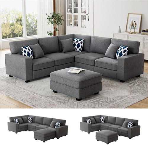 Legend Vansen Oversized Modular Sectional Sofa, U/L‑Shaped Reversible Couch by LLegendVansen