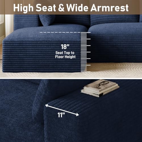 ONEMMLION 107" L-Shaped Cloud Boneless Couch Sofa - Image 3