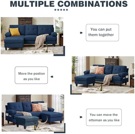 3-Seat Cloud Couch, Modular Sectional Sofa, Ottoman - Image 3