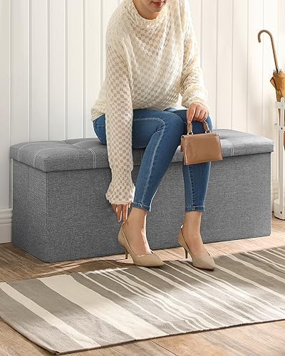 SONGMICS Ottoman Storage Bench, 35 Gal. Folding Chest, Holds 660 lb - Image 6
