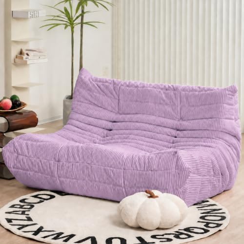 N&V Fireside Loveseat, Mid Century Armless Twin Size Floor Sofa, Soft Premium by NV