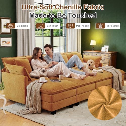 Hanherry 107" Cloud Couch Sectional Modular Sofa, Deep Seat Couches - Image 5