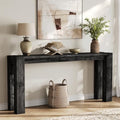 Solid Wood Black Console Table for Entryway, 70.9-Inch Extra Long Narrow Sofa by TribewoodbyTribesigns