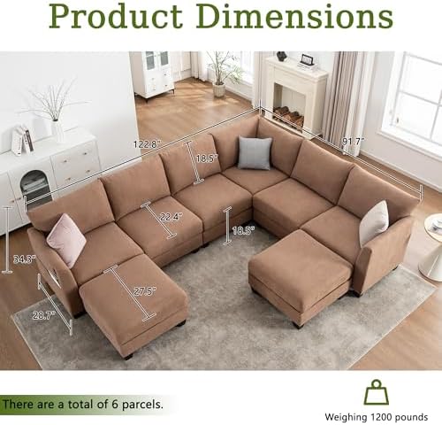 122.8" Large Sectional Couches for Living Room - Image 2