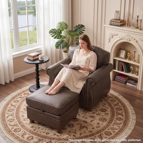 Traditional Faux Leather Chair - Image 3