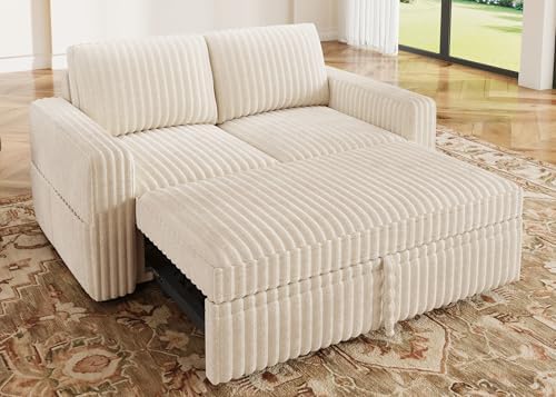 HONBAY Modular Pull Out Sofa Bed, Corduroy Loveseat, Couches by HONBAY