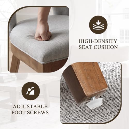 Wooden Kitchen Chairs with Open Hollow Back Set of 4 - Image 5