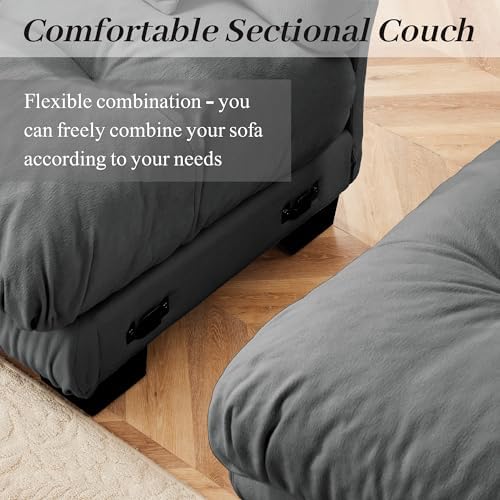 Modular Sectional Sofa for Living Room, Oversized 3 Seater Grey Sectional - Image 6