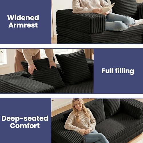 Convertible Sofa Bed Couch, 78’’ Oversized 4-in-1 Boneless Couches - Image 6