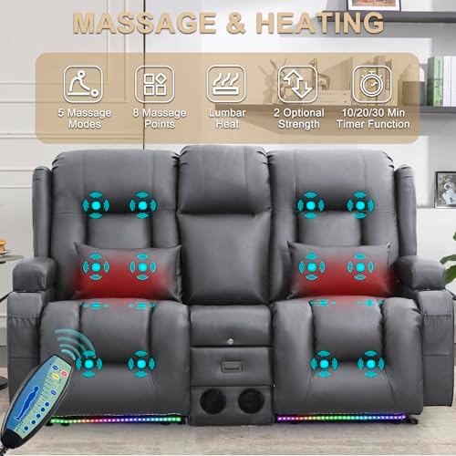 URRED Power Loveseat Recliner Sofa - Image 5