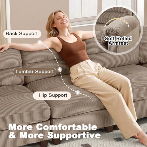 HAOMARKETS Corduroy Sofa Set, Upholstered Armchair - Image 5