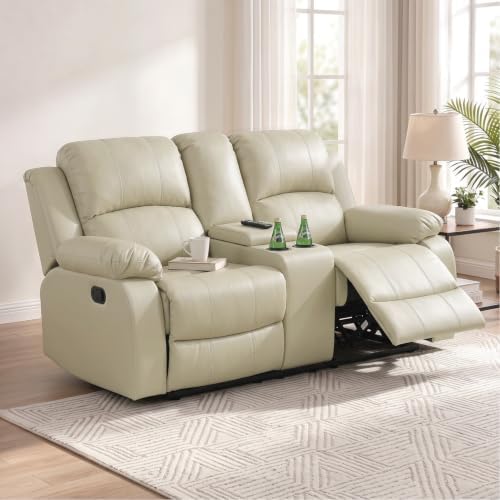 Leather Recliner Sofa，Reclining Loveseat by Caberryne