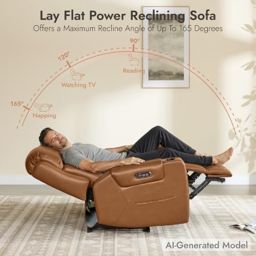 Watson & Whitely Genuine Leather Power Reclining Sofa & Loveseat Set - Image 4